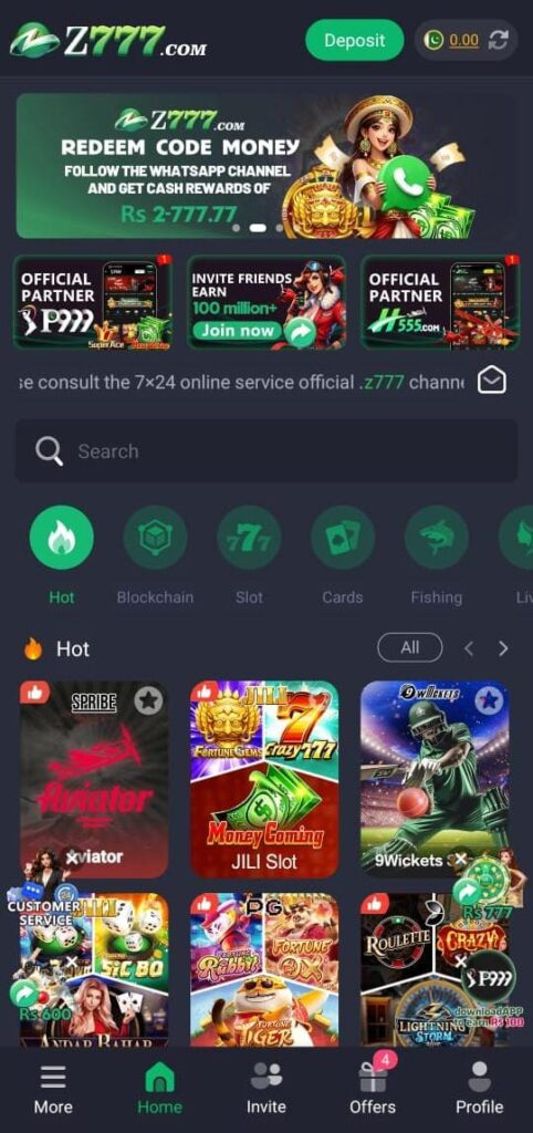 Hot games in Z777 game